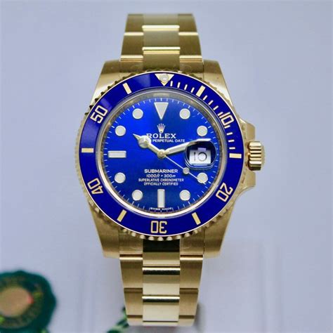 rolex submariner blauw goud prijs|Rolex Submariner date.